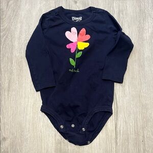 OshKosh B'gosh Navy Blue Kids One Piece with Colorful Flower Design 12-18M